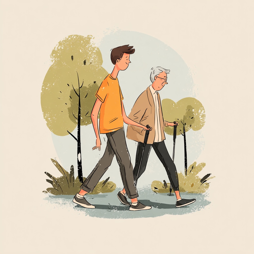 Illustration d'un accompagnement en activité physique adaptée axé sur la marche et l'autonomie